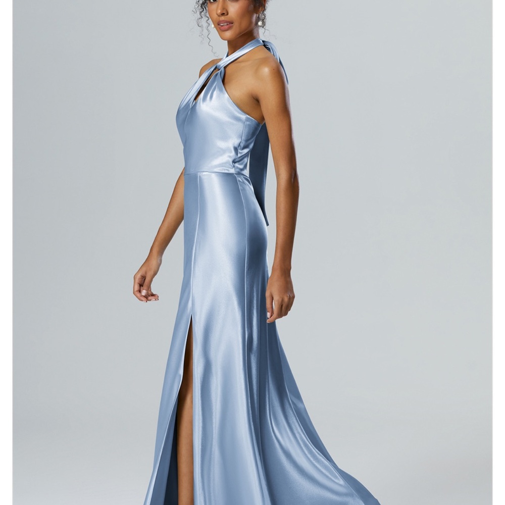 AW Bridal Baby Blue Bridesmaids dress, in crystal satin